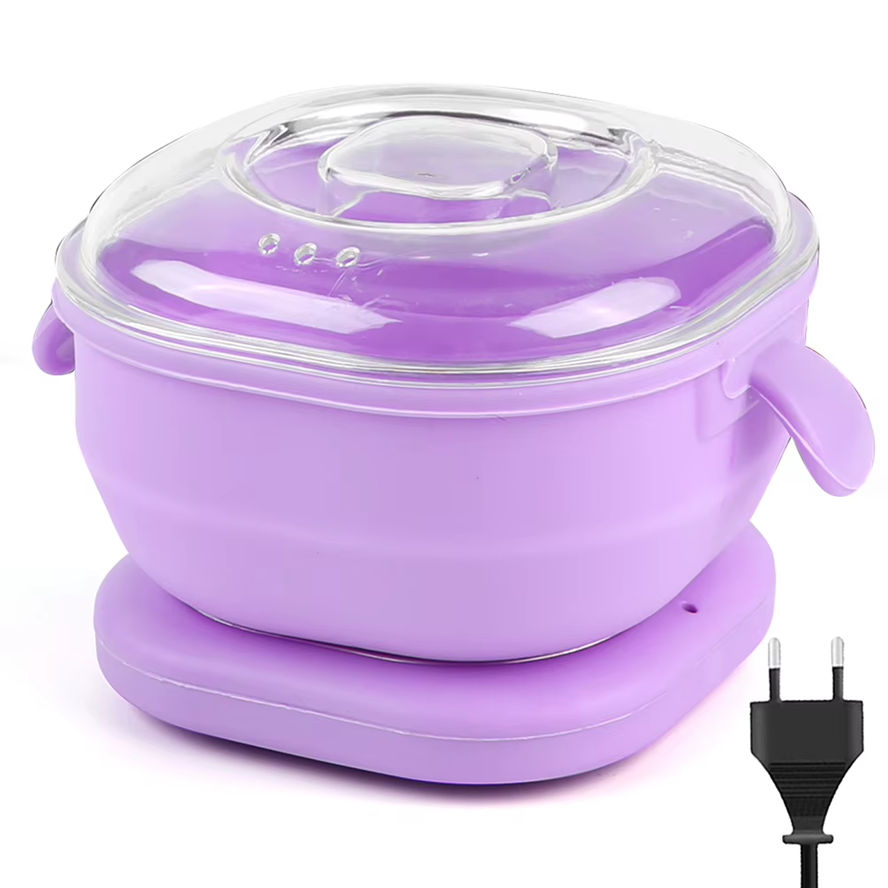 Воскоплав банковий для депіляції WAX WARMER мл на 100 Вт на підставці, бузковий силіконовий