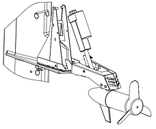Тролінговий електромотор Stronger 60 lbs, інсталяція на підвісний бензиновий мотор, фото 5