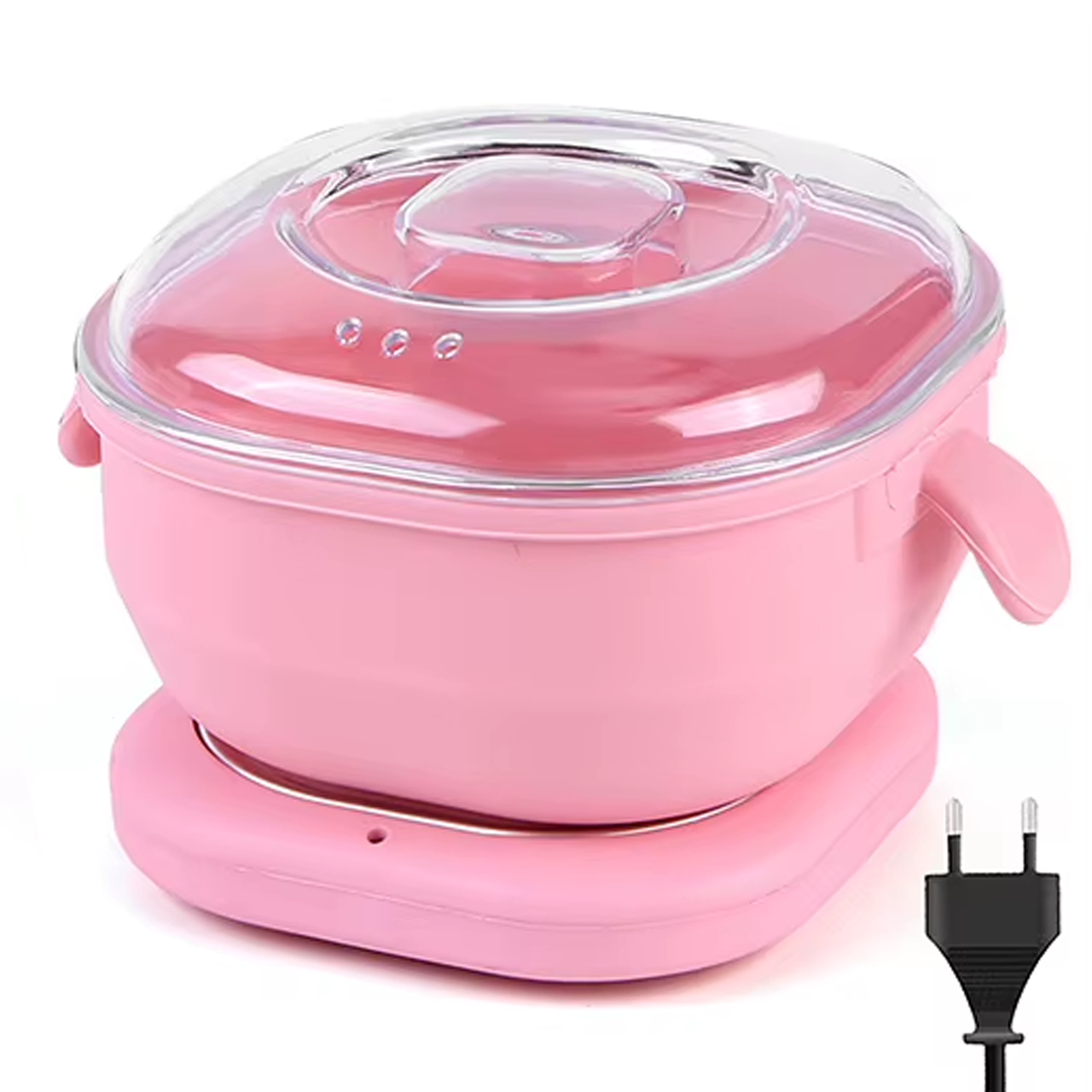 Воскоплав банковий для депіляції WAX WARMER мл на 100 Вт на підставці, рожевий силіконовий