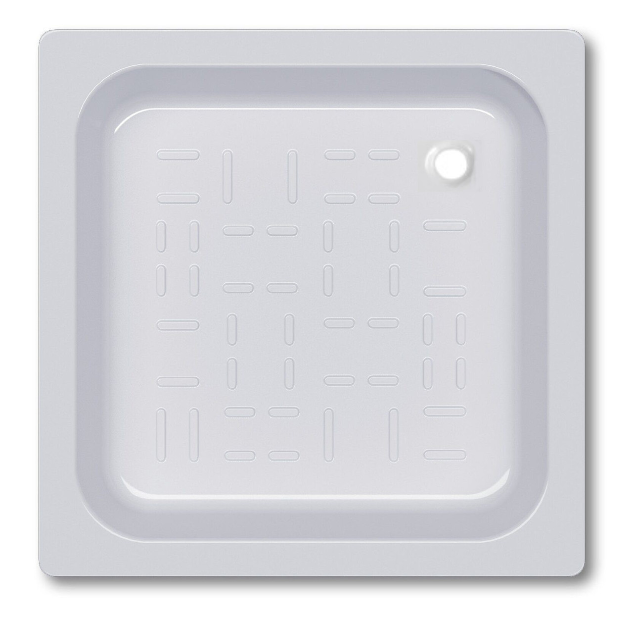 Піддон сталевий 80х80 BLB квадратний емальований білий, фото 1