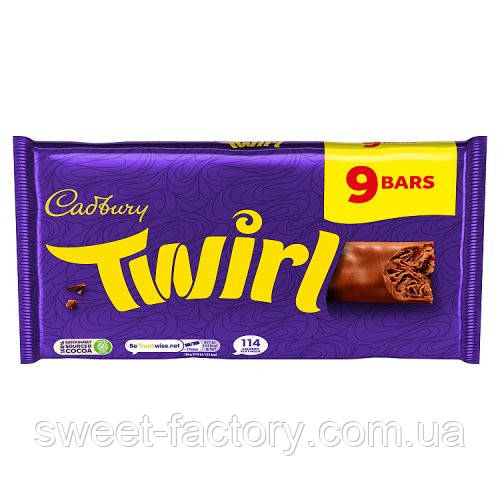 Шоколадні батончики Cadbury Twirl 9s 193g