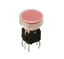 Кнопка Daier TSL-A061-F, без фіксації, 4pin, червона