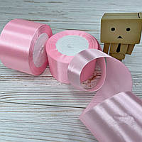 *5 рул* / Стрічка атласна / 5 см / Рожева / 25 ярдів (22,86 м)
