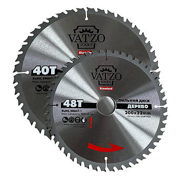 Пильний диск по дереву D165 d20 z24 1,0/1,6 мм Vatzo