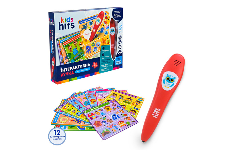 Інтерактивна ручка Перші знання 6 навчальних тем 12 карток Kids Hits (KH60/001)