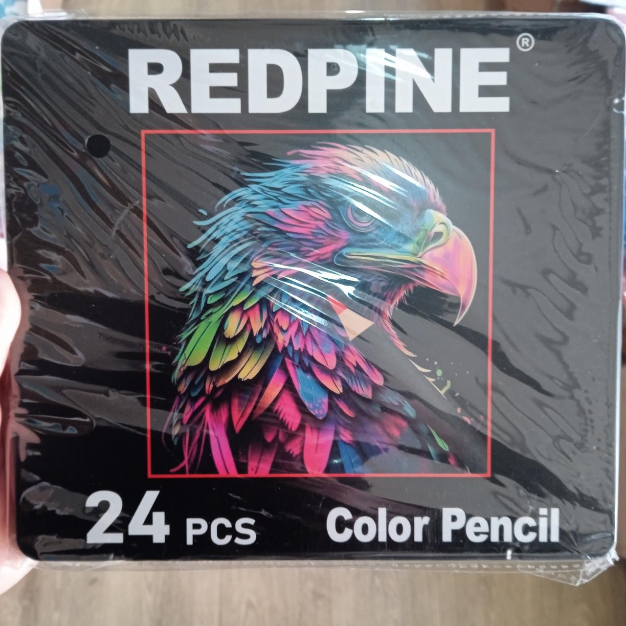 Кольорові олівці RedPine FT-12B, 24 кольори, металевий пенал, фото 1