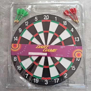 Дартс класичний, двухсторонній 36 см, 6 дротиків, фото 1
