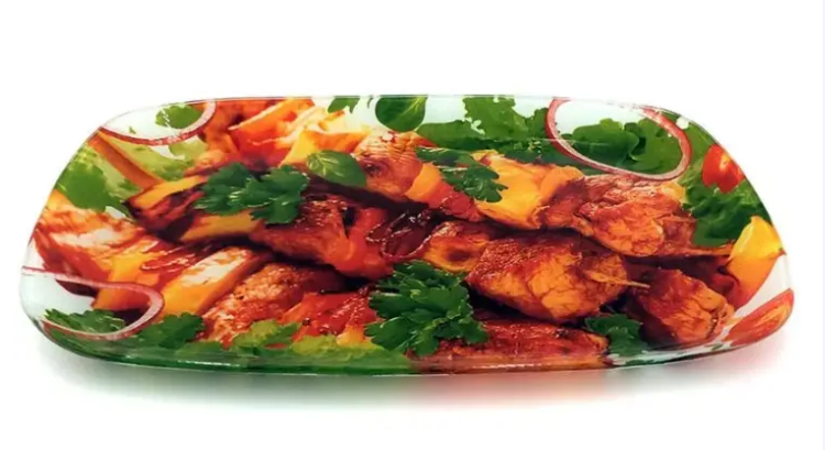 Скляне блюдо прямокутне Lumines 29.5*21см, фото 1