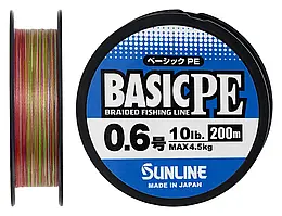 Шнур Sunline Basic PE 200m (Multi Color) #0.6/0.132mm 10lb/4.5kg