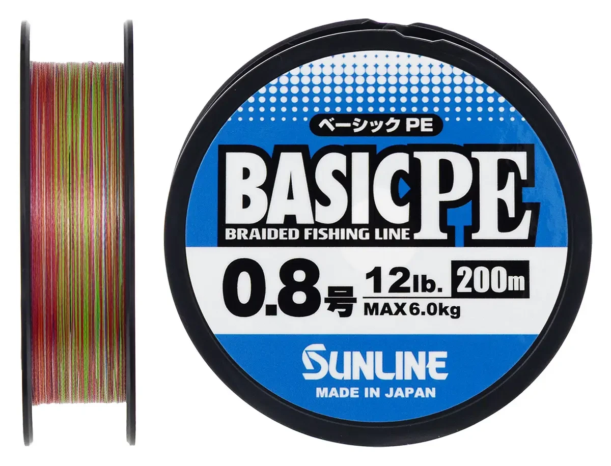 Шнур Sunline Basic PE 200m (Multi Color) #0.8/0.153mm 12lb/6kg