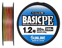 Шнур Sunline Basic PE 200m (Multi Color) #1.2/0.187mm 20lb/9.2kg