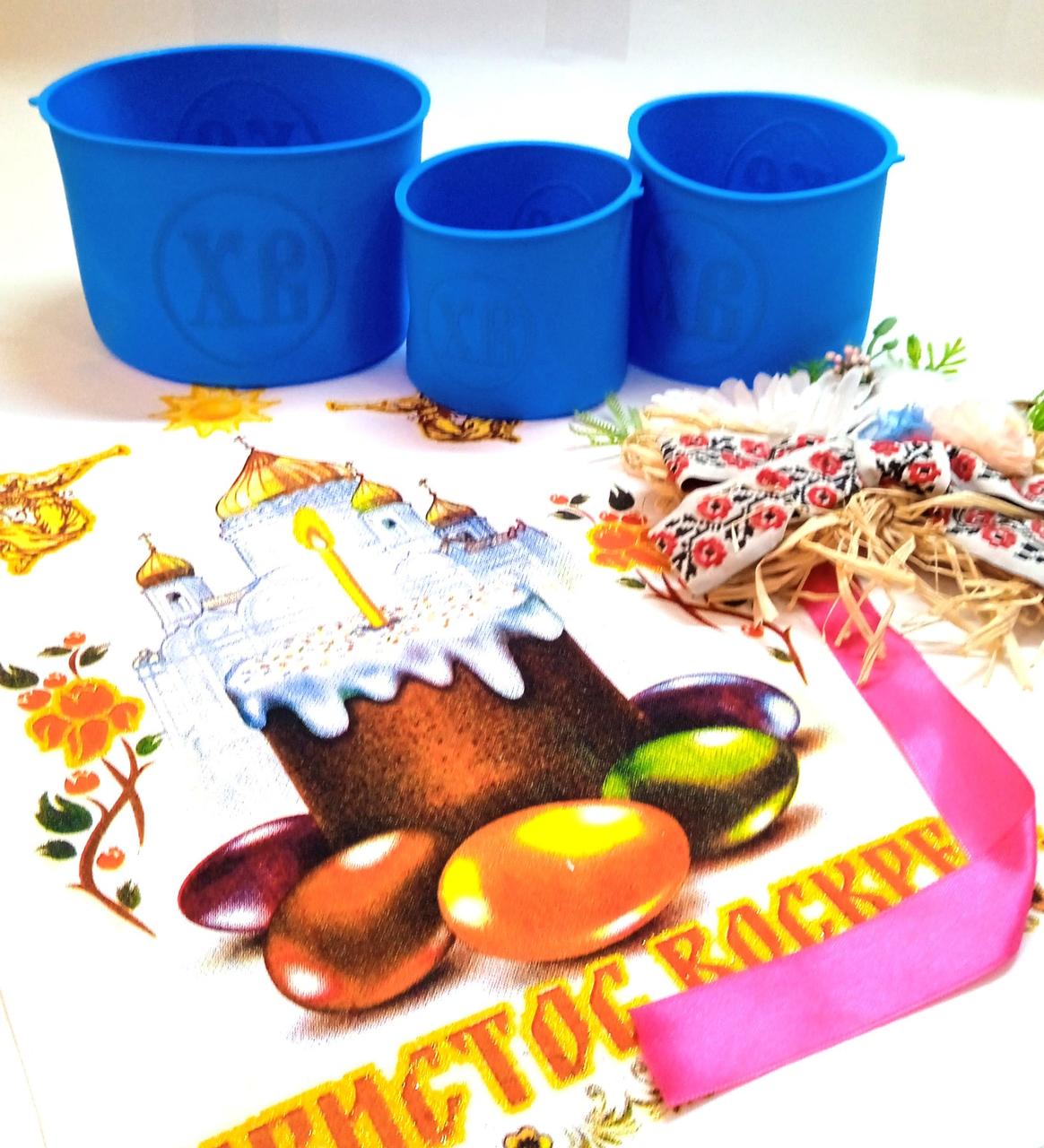 Набір для Великодня: силіконові форми, святкова серветка та декор для кошика, фото 1