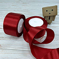 *5 рул* / Стрічка атласна / 5 см / Бардо / 25 ярдів (22,86 м)