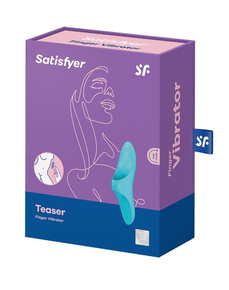 Силіконовий вібратор на палець Satisfyer Teaser Light Blue