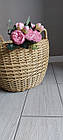Корзина плетена з штучного ротанга ручної роботи для рослин та квітів для Вашого саду 20 л, фото 2