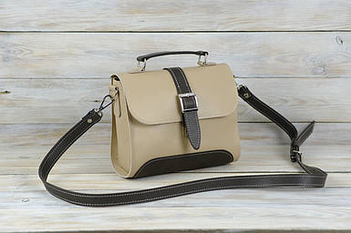 Жіноча сумка Марта з натуральної шкіри колір Бежевий