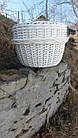 Біла корзина для квітів, кашпо для рослин з ротанга, корзина в сад із ротангу для саду ручної роботи 10 л, фото 3