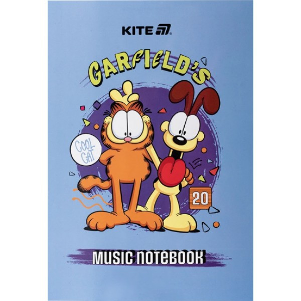 Нотний зошит А4 20 аркушів Garfield RetroClassic GF25-404Kite