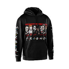 Худі чоловіче з принтом «Друзі жаху. Horror Friends» чорний