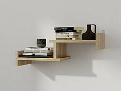 Полиця навісна на стіну MebelProff П-13, книжкова полиця, декоративна полиця в кімнату, будинок. Дуб Сонома