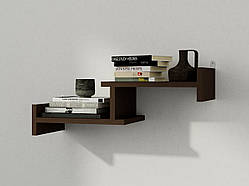 Полиця навісна на стіну MebelProff П-13, книжкова полиця, декоративна полиця в кімнату, будинок. Венге
