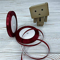 *10 рул* / Стрічка атласна / 0,6 см / Бардо / 25 ярдів (22,86 м)