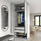 Шафа Moreli Ramo R-0004 зі штангою/шухлядами та антресоллю 1001x2500x570 мм Антрацит, фото 2