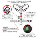 Шлея M 45-60 см 20 мм анатомічна H-подібна WAUDOG Nylon Mono з QR паспортом фіолетова для собак M, фото 3