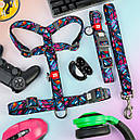 Шлея L 60-100 см анатомічна H-подібна WAUDOG Nylon з QR паспортом, Нескінченні світи для собак, фото 7