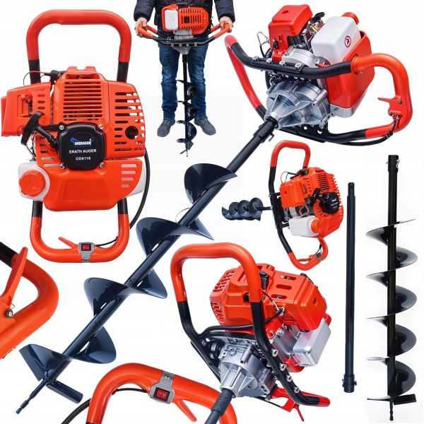 Бензобур Ondragon OD9117 + 3 шнеки (100, 150, 200 мм) і подовжувач 50 см, фото 1