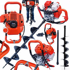 Бензобур Ondragon OD9117 + 3 шнеки (100, 150, 200 мм) і подовжувач 50 см