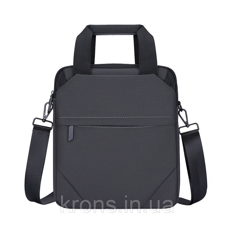 Сумка через плече 809 містка на кілька відділень із ручками 31*27*7 см Gray, фото 1