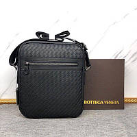 Сумка чоловіча чорна стильна якісна містка месенджер Боттега Венета