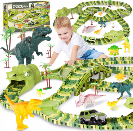 Дитячий автотрек із динозаврами Dinosaur Track Toys 360 см, фото 1