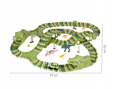 Дитячий автотрек із динозаврами Dinosaur Track Toys 360 см, фото 3