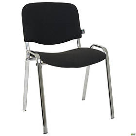 Офісний стілець Ізо SP чорний на хром ніжках