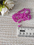 Намистини кришталеві 6*4мм прозорі Фуксія ( 85шт) арт БХ-389, фото 2