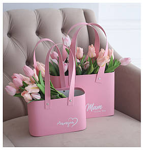 Набір корзинок овальних - рожевий