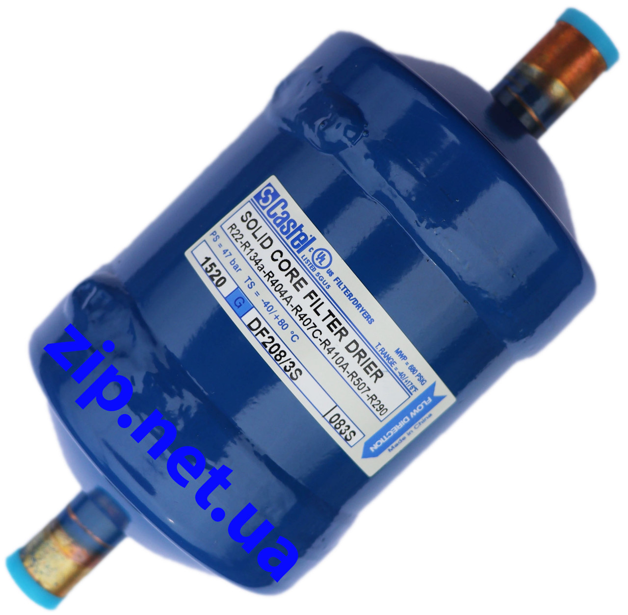 Фільтр осушувач DF208/3S 3/8"ODS пайка, антикислотний, Castel Італія