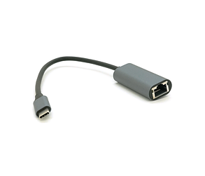 Конвертер Type-C (тато)/RJ-45(мама), 18cm, круглий, chip:RTL8153, 1000Mbps, Gray, фото 3