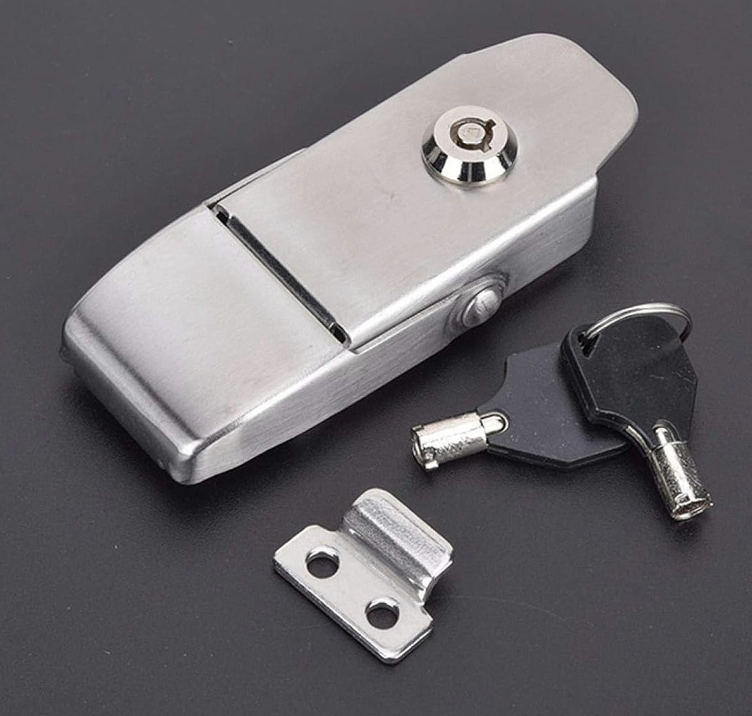 Натяжний замок з нержавіючої сталі з пружинним механізмом і ключем, фото 1