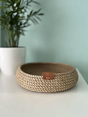 Кошик для зберігання дрібниць, з джуту, круглий — усі дрібниці на своїх місцях 22х4.5см
