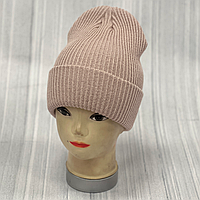 М 89002. Шапка подвійна з отворотом жіноча, підліткова, різні кольори, розмір універсальний 10-60 років