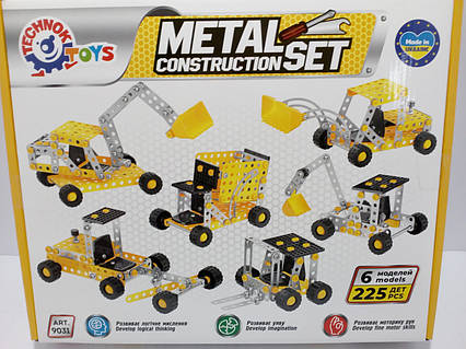 Конструктор металевий "6 МОДЕЛЕЙ 225 ДЕТАЛІВ" Технок (9031)