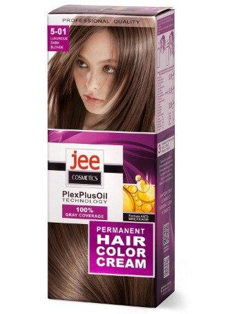 Стійка крем-фарба для волосся JEE COSMETICS №5-01 Розкішний темно-русявий, фото 1