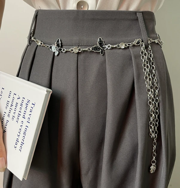 Пояс-ланцюжок Fashion Jewelry обвіс-карабін з метеликами прикраси для одягу сумки рюкзака в стилі y2k, фото 1