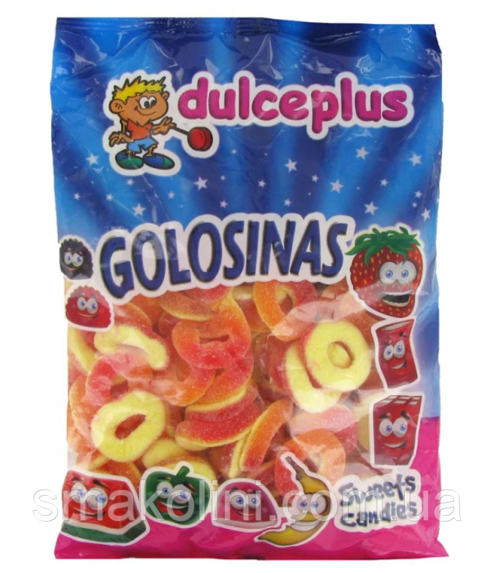 Персикові Кільця в цукрі – желейні цукерки Dulce Plus Іспанія 1 кг