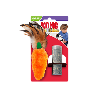 Іграшка для котів Морква з пір'ям із котячею м'ятою, KONG  Refillables Carrot Feather