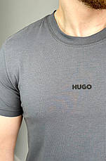 Чоловіча футболка Hugo Boss спортивна футболка Бос сіра, фото 4