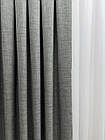 Однотонна лянна штора з підкладкою blackout, колір сірий, фото 8